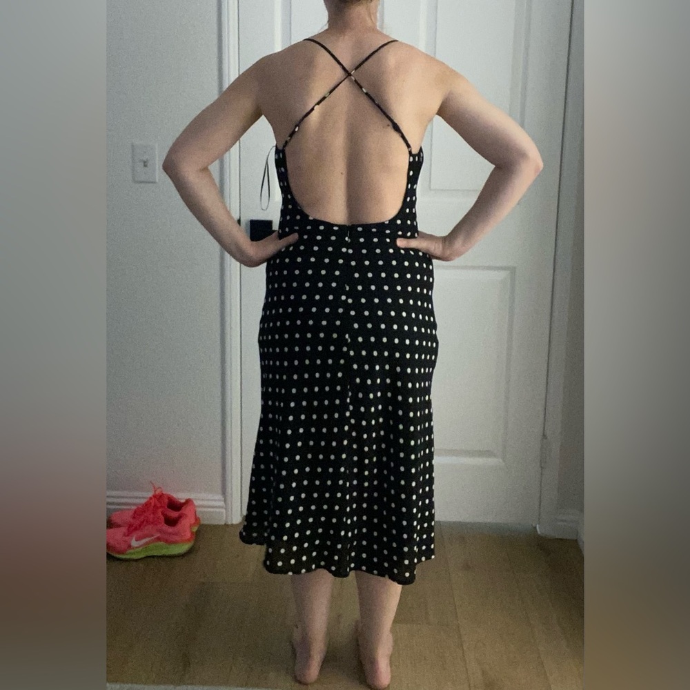 Bardot Black Dress with White Polka Dots - Picture 7 of 7